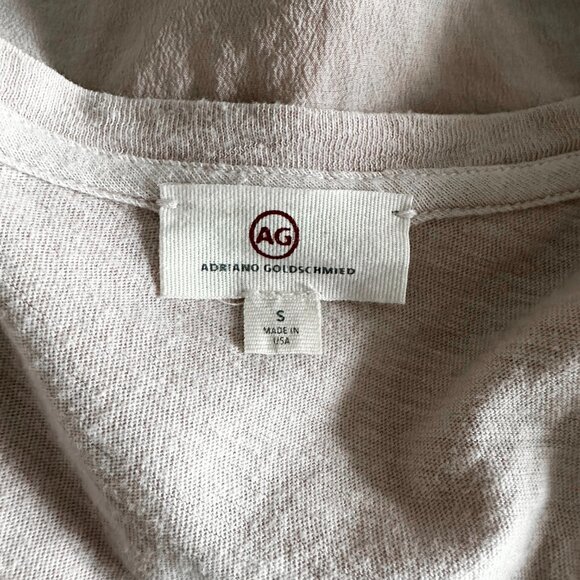 AG Adriano Goldschmied T-Shirt Womens Size S Light Pink with Real Silk Back - Picture 4 of 6